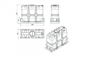 Емкость SK 2000л в обрешетке 