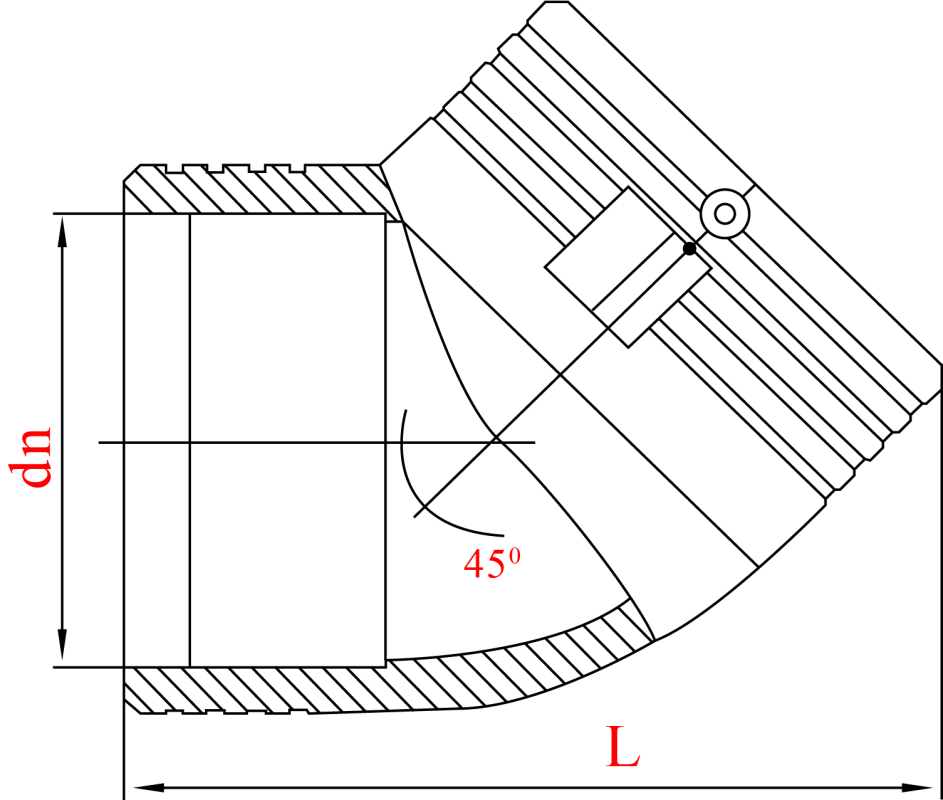 Отвод 45° электросварной D 125 SDR 11